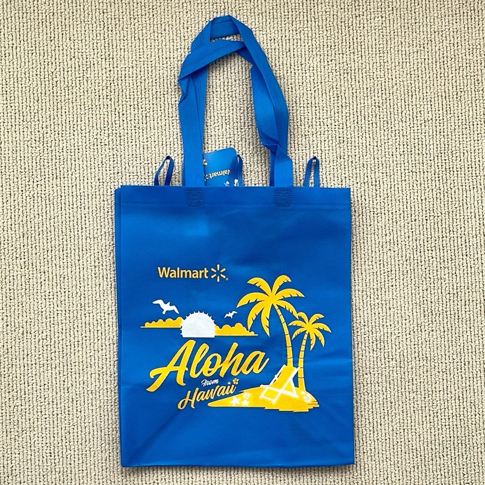 Reusable Walmart Aloha Hawaii Blue Shoppers Tote Bag